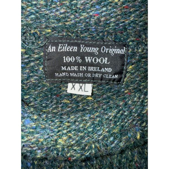 Eileen Young Original 100% Wool Sweater Made In Ireland - size XXL - Picture 6 of 8